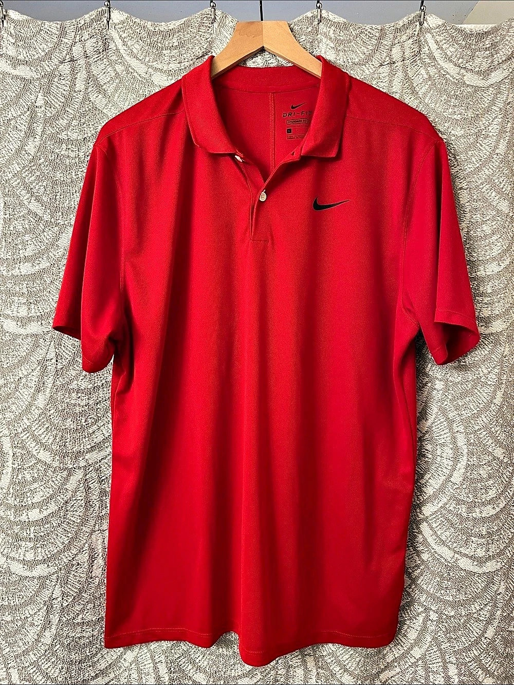 Nike Dri-FIT Standard Fit Polo Red Large Like New